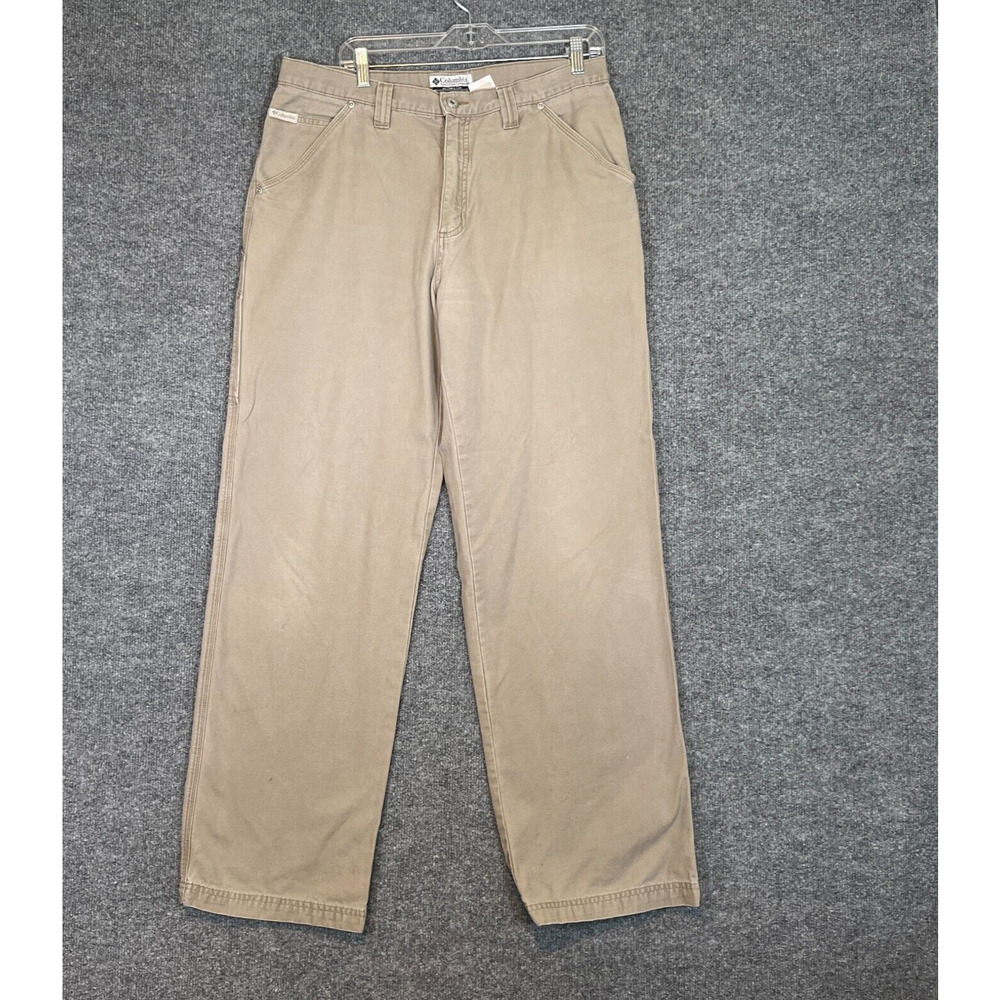 Columbia Pants Mens 36‎ Beige Chino Cargo Carpenter Utility Chino Pants Outdoors